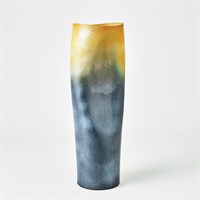 Indent Vase - Grey/Yellow Large