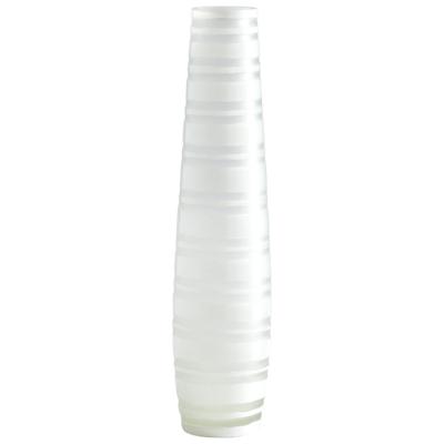 White Matte Stripe Vase - Large