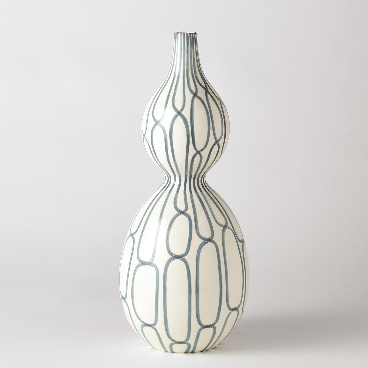 Double Blue Bulb Vase - Large