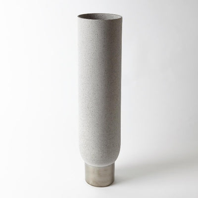 Silver Banded Vase Grey- Large