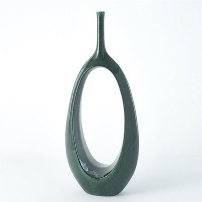 Open Oval Ring Vase Emerald - Medium