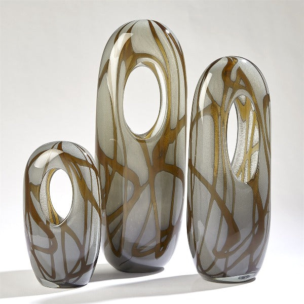Swirl Vase Amber/Grey- Medium