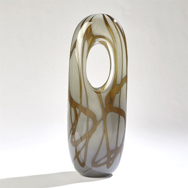 Swirl Vase Amber/Grey- Large