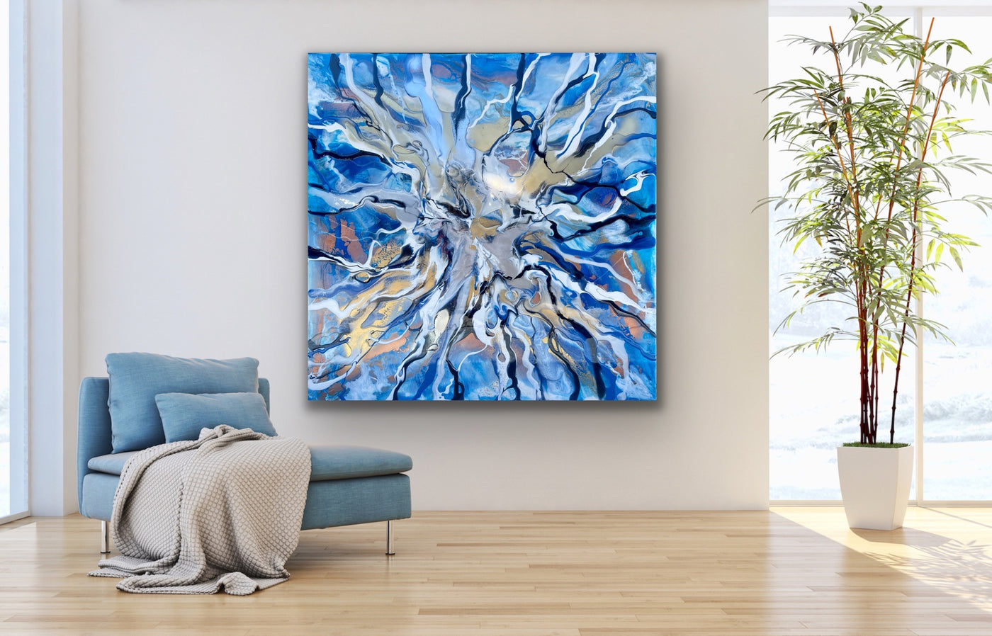 Blue Agate III - 36”W x 36”H