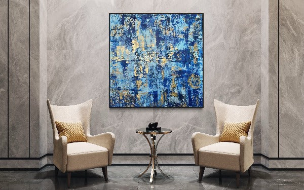 Gilded Currents - 36”W x 36”H