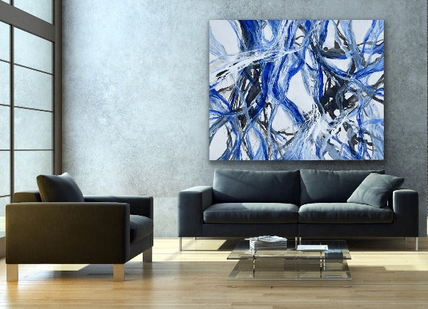 Blue Branches - 48”W x 60”H