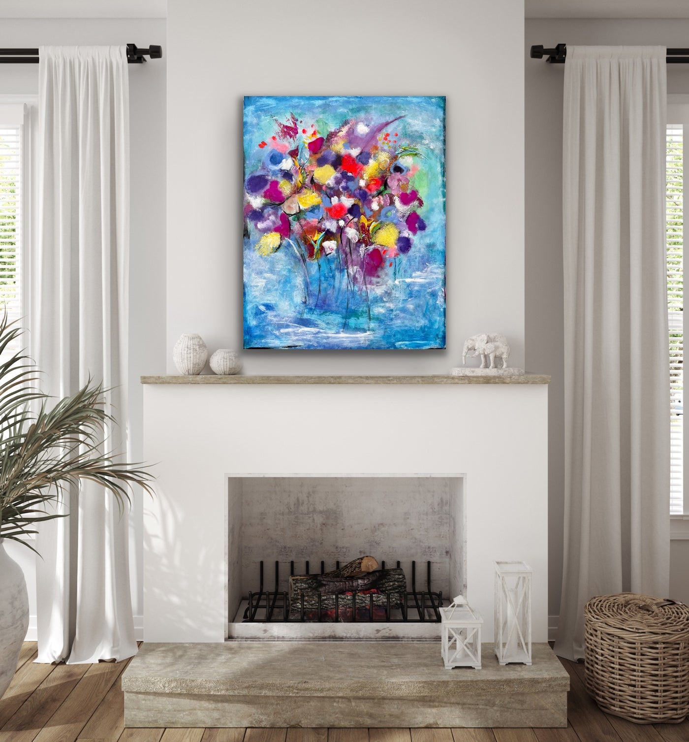 The Flower Duet - 30”W x 24”H