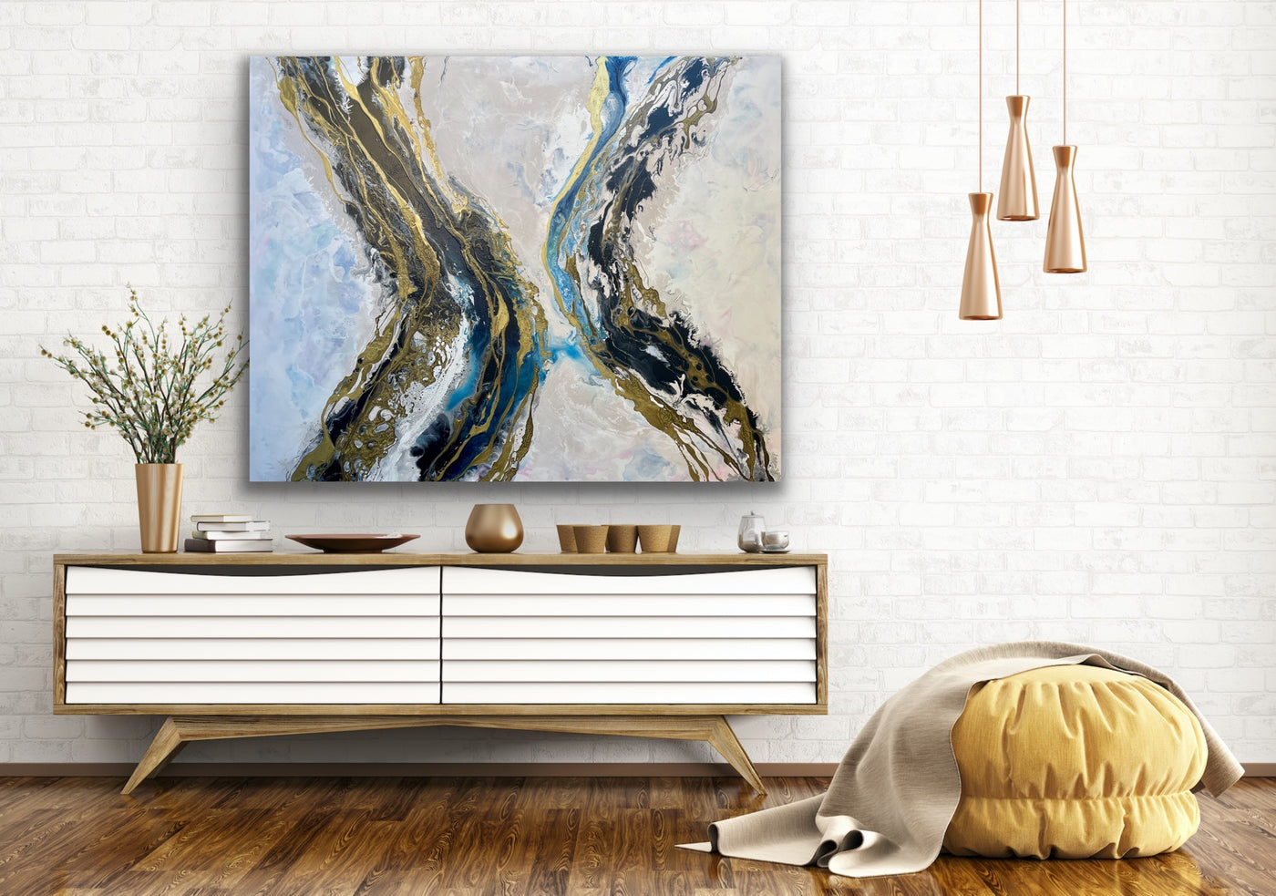 Golden Waves - 48”W x 60”H