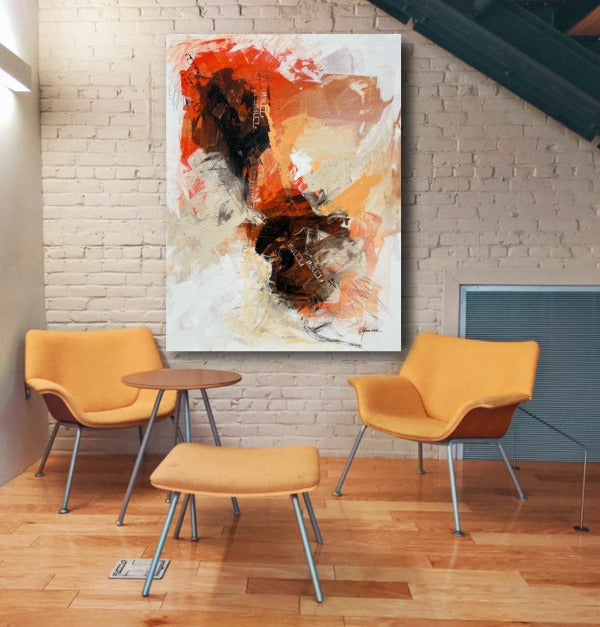 Fireside Shadows - 36”W x 48”H
