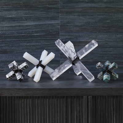 Double Cross Sculpture - Opaline Crystal